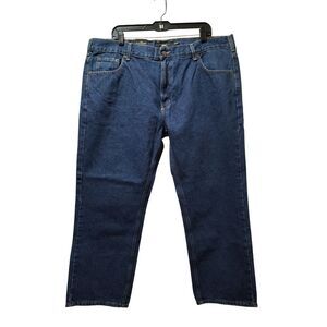 Berkley Jensen Relaxed Straight Jeans Men's 42X29 Blue Dark Stone Wash Denim